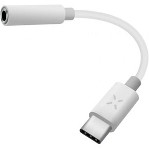 FIXED Redukcia USB-C na 3.5 mm jack biela s DAC chipom FIXL-CJD-WH - adaptér usb-c jack
