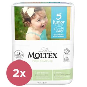 2x MOLTEX Pure&Nature Plienky jednorázové 5 Junior (11-25 kg) 25 ks VP-F163923
