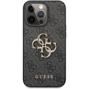 Guess PU 4G Metal Logo Zadný kryt na Apple iPhone 13 Pro Grey