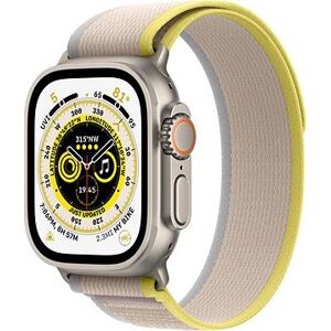 Apple Watch Ultra 49 mm titánové puzdro so žlto-béžovým trailovým ťahom – S/M