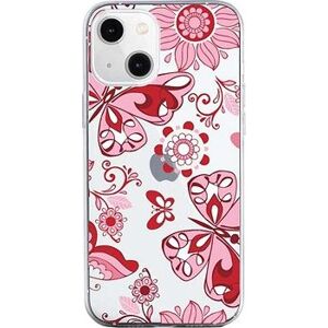 TopQ iPhone 13 mini silikón Pink Butterfly 64730