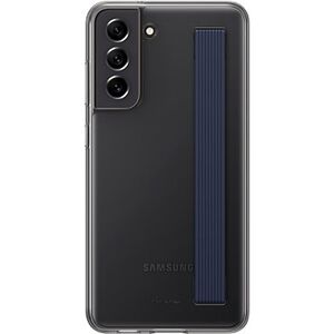 Samsung Galaxy S21 FE 5G Polopriehľadný zadný kryt s pútkom sivý