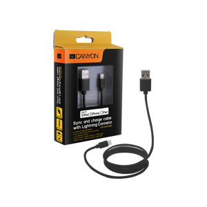 Canyon 1m čierny CNS-MFICAB01B - lightning USB kábel na iPhone